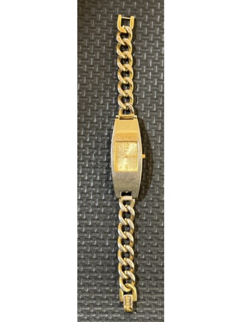 Vintage Y2K Women’s GUESS Gold-Toned G-Link Tonneau Watch | New Battery